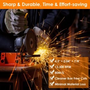50 Pack 4.5" x 0.04" x 7/8" Cut Off Wheels Metal Stainless Steel Cutting Discs Grinding Discs for Angle Grinder Handheld Grinder Die Grinder - Image 9