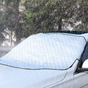 55.9x36.6x0.1in Car Windshield Snow Cover Windshield Protector against Ice Sun Fit for Small Mid SUVs with Anti-theft Flaps - Image 7