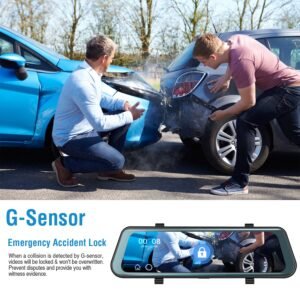 FHD 1080P Car DVR Dash Camera 9.66In Vehicle Driving Recorder w/ G Sensor Parking Monitoring Seamless Recording - Image 10