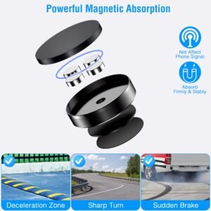 2 Pack Universal Magnetic Car Mounts Dashboard Magnetic Phone Holder Stand Fit for iPhone Galaxy Most Smartphones - Image 12