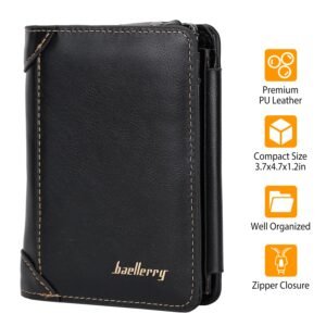 Men?s Leather Wallet ID Card Holder Purse Trifold Clutch Money Zipper with ID Window
14 Credit Card 1 ID Card - Image 3