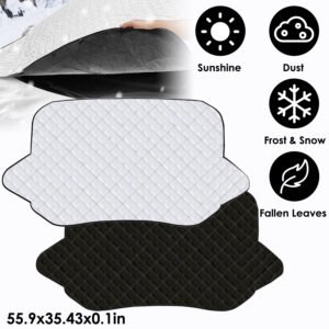 55.9x36.6x0.1in Car Windshield Snow Cover Windshield Protector against Ice Sun Fit for Small Mid SUVs with Anti-theft Flaps - Image 12