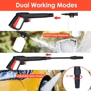 Electric High Pressure Washer 1740PSI Max 2.6GPM Powerful Car Washer Pressure Cleaner with Adjustable Spray Nozzle Soap Dispenser IPX5 Waterproof for - Image 4