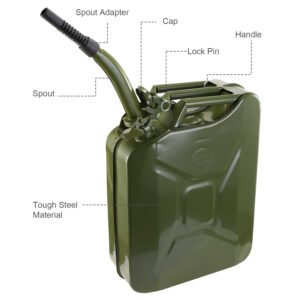 20L Gas Can 5 Gallon Spill Proof Gasoline Fuel Jerry Can Heavy Duty Steel - Image 8