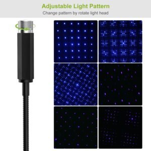 Car Star Projector Night Light Auto Roof Lights Romantic Flexible USB Night Lamp Fit All Cars Ceiling Decoration Light Interior Ambient Atmosphere Lig - Image 12