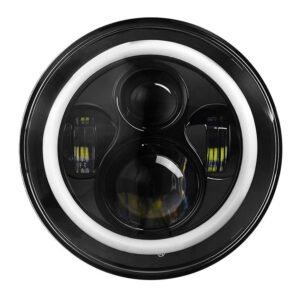 2 X 7" 6000LM Round LED Headlight Halo Angel Eyes for Jeep Wrangler TJ JK CJ w/H4 to H13 Adapter Plug and Play - Image 14