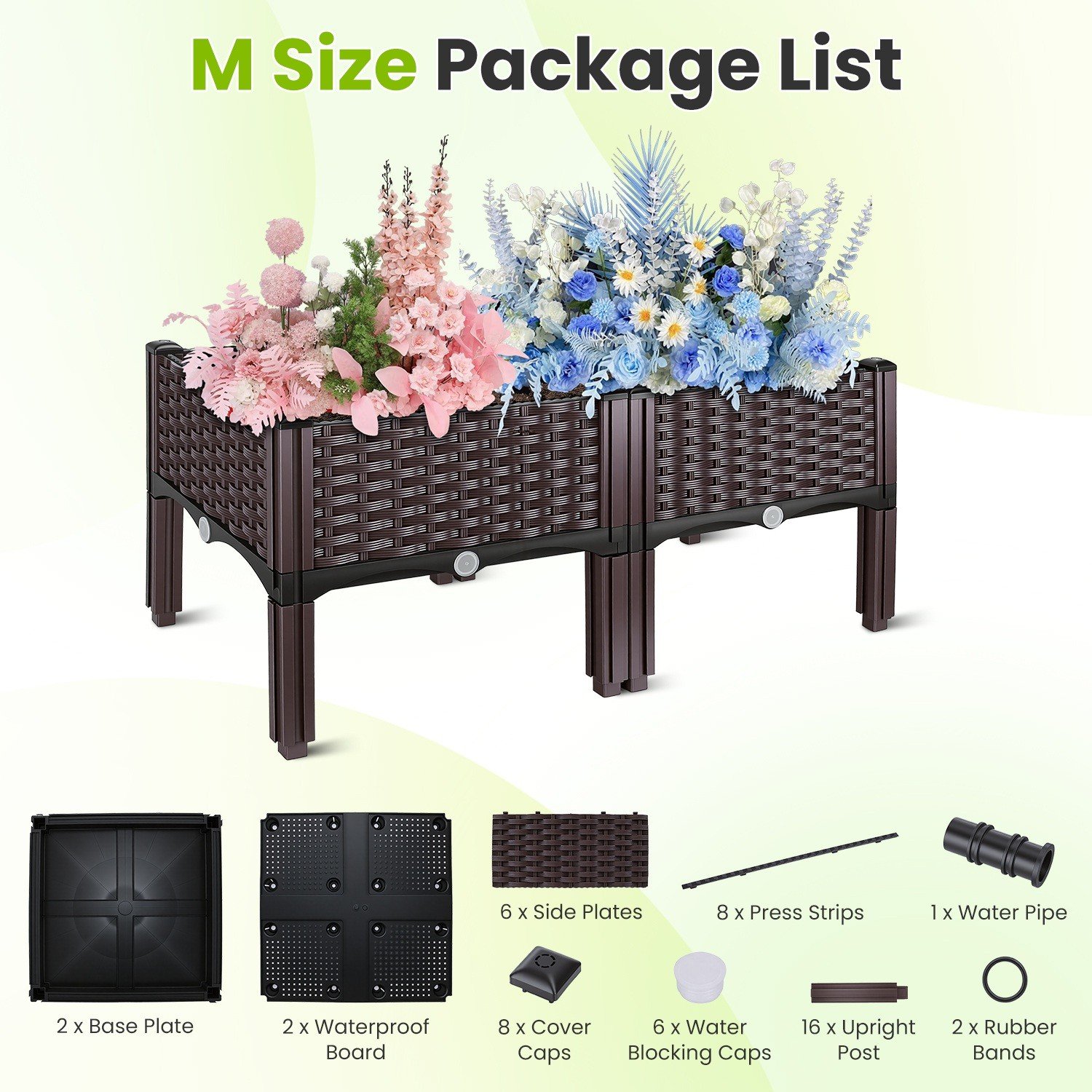 31.5x15.7x14.5" Raised Garden Bed w/Leg Elevated Planter Box Plastic Raised Beds - Image 5