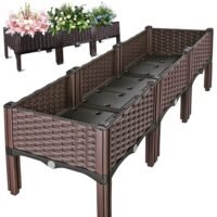 47x15x14" Raised Garden Bed Elevated Planter Boxes Garden Box with Drain Outlet