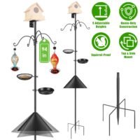 94" Squirrel Proof Bird Feeder Pole - Heavy Duty Bluebird House Pole w/5-Pronged