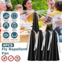 4PCS Fly Table Fans Bug Repellent Deterrent Fans Party BBQ Picnic Spinners Traps