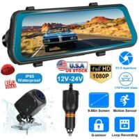 10" HD 1080P Dual Lens Car DVR Dash Cam Video Camera G Sensor Night Vision