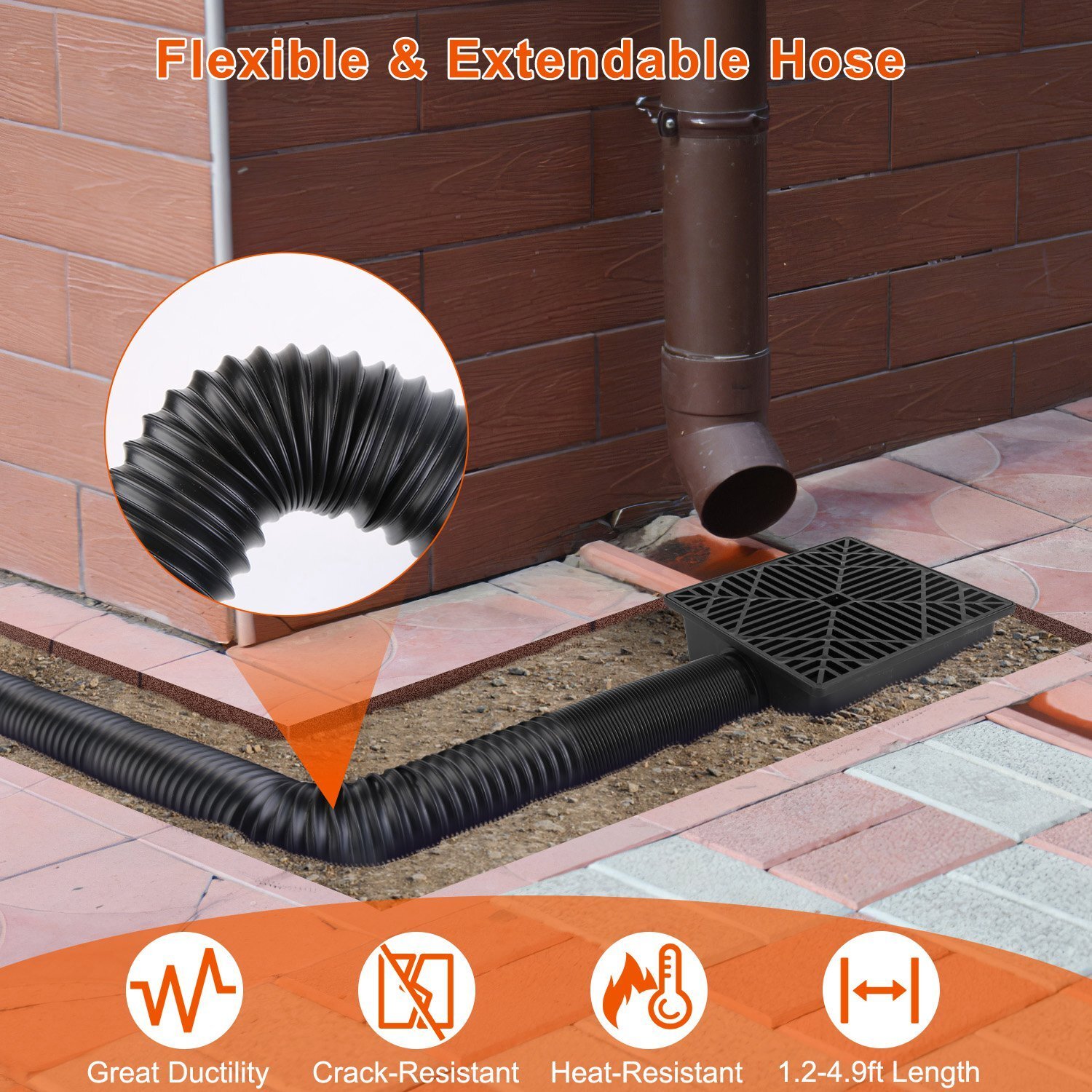 2Pcs Gutter Downspout Extender Low Profile Catch Basin Downspout Extension Tool - Image 4