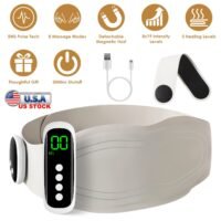 Remote Lower Back Vibrating Massager 8 Modes Cordless Heating Pad Infrared
