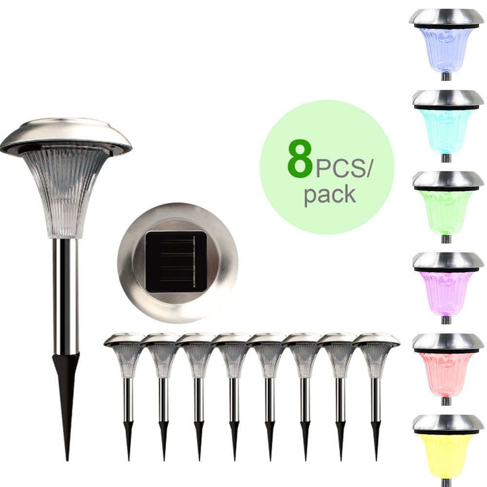 24 Pack Solar Pathway Lights Outdoor Waterproof 7 Color Changing Garden Lights - Image 2