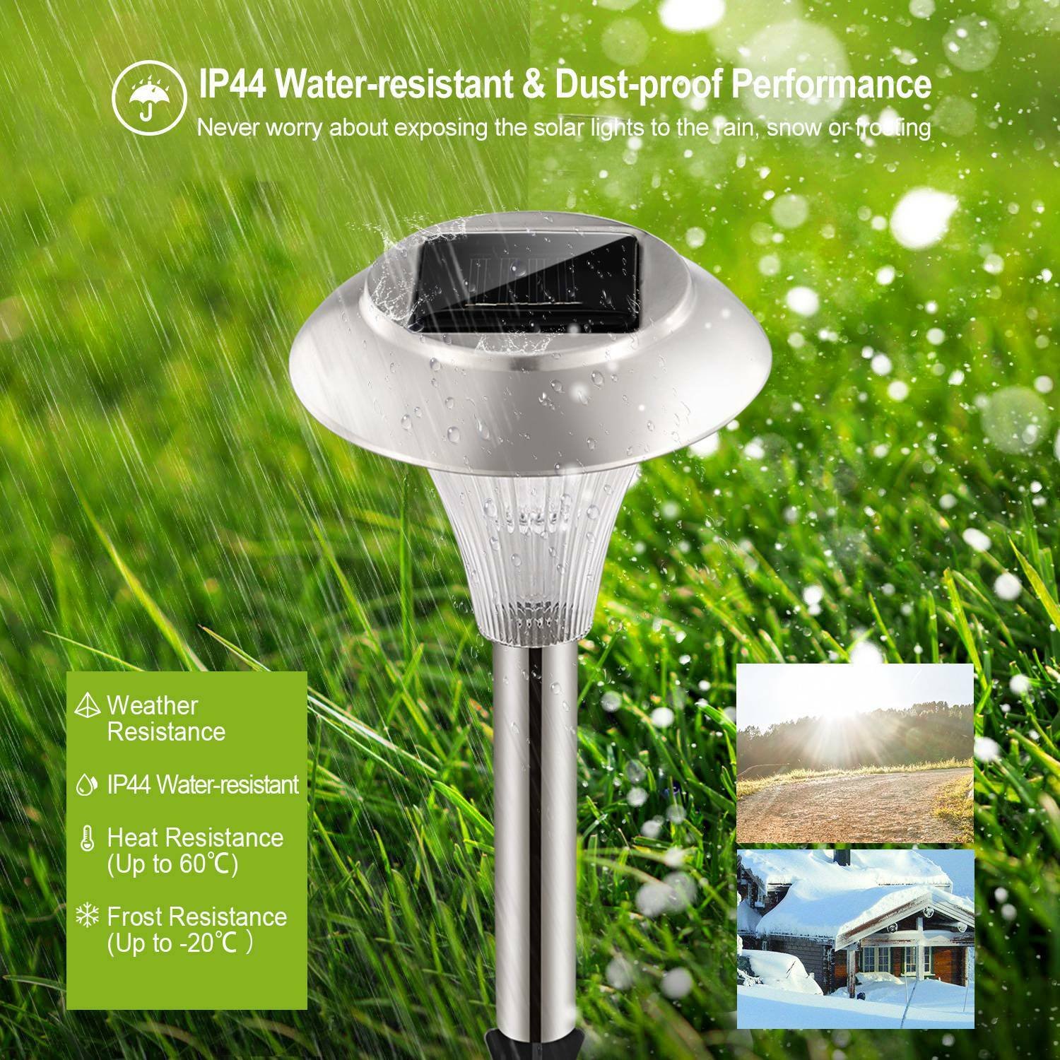 24 Pack Solar Pathway Lights Outdoor Waterproof 7 Color Changing Garden Lights - Image 4