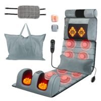 Full Body Massage Mat Heating Vibration Massage Pad Cushion Lumber Pillow Timer