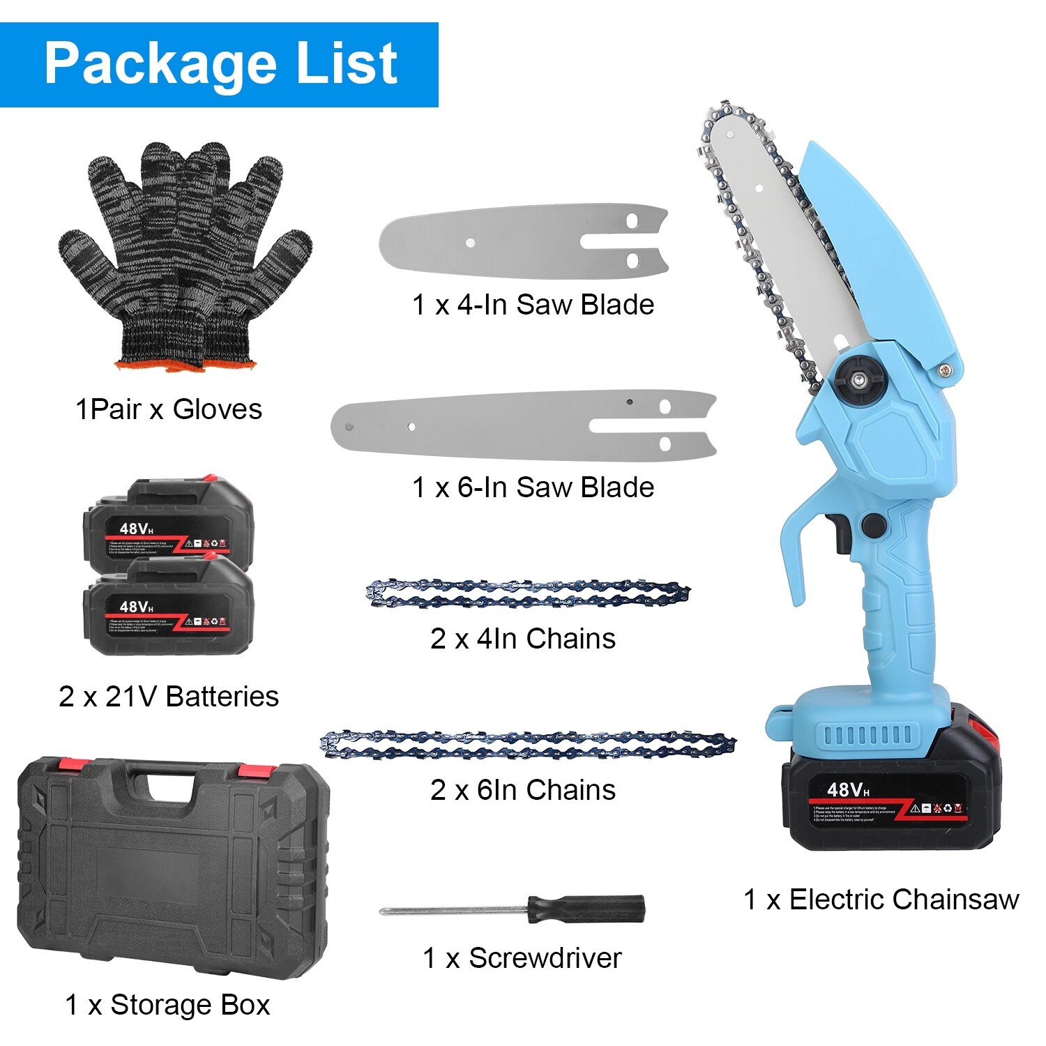 Handheld Electric Mini Chainsaw Cordless Small Chain Saw Battery Chainsaw Tool - Image 3