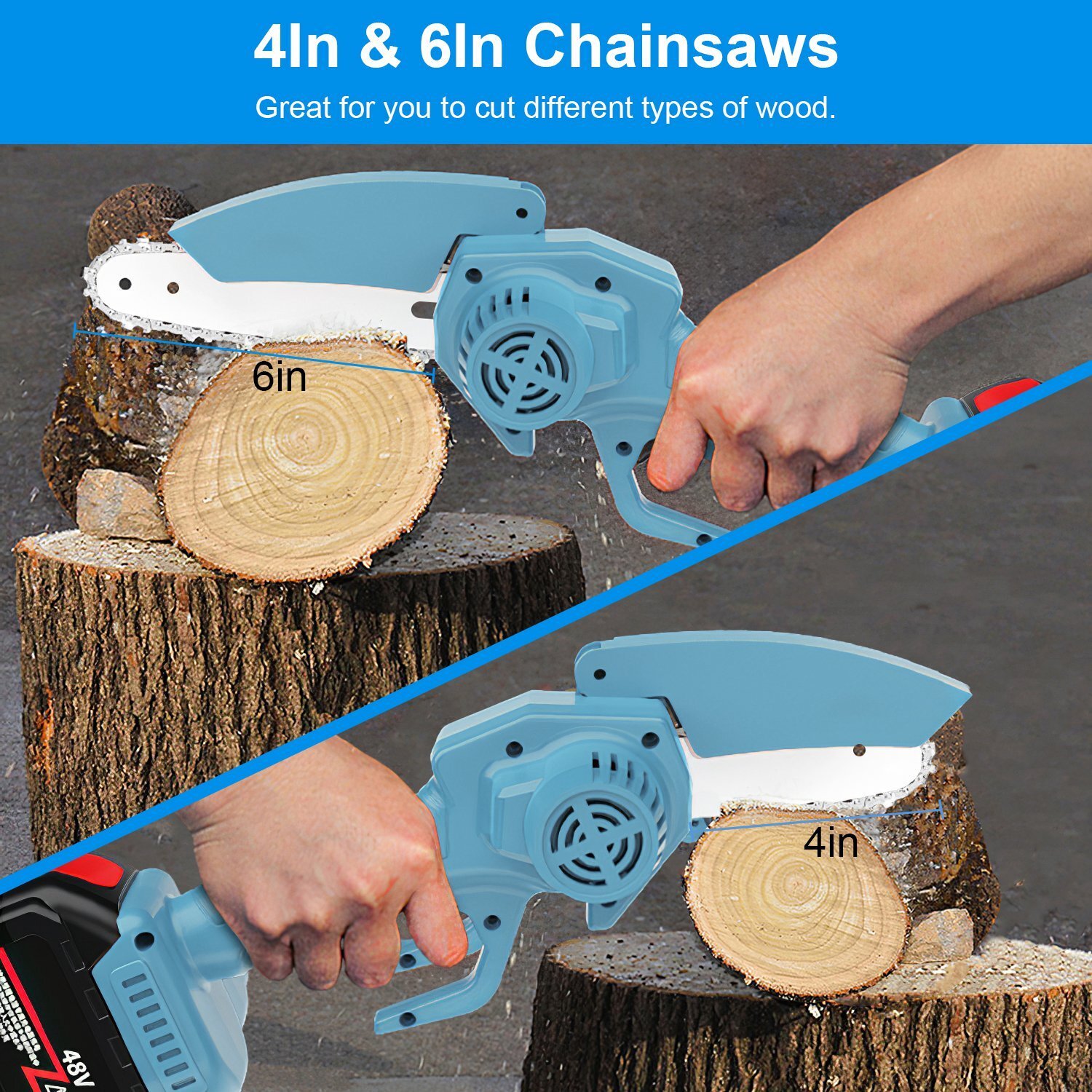 Handheld Electric Mini Chainsaw Cordless Small Chain Saw Battery Chainsaw Tool - Image 5