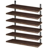 6Pcs 15.55x5.19in Rack Floating Shelves Wall Mounted Shelves Wood Storage Rack