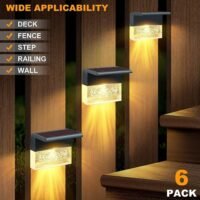 6x Solar Deck Lights Outdoor Acrylic Bubbles Path Garden Stairs Step Fence Lamp
