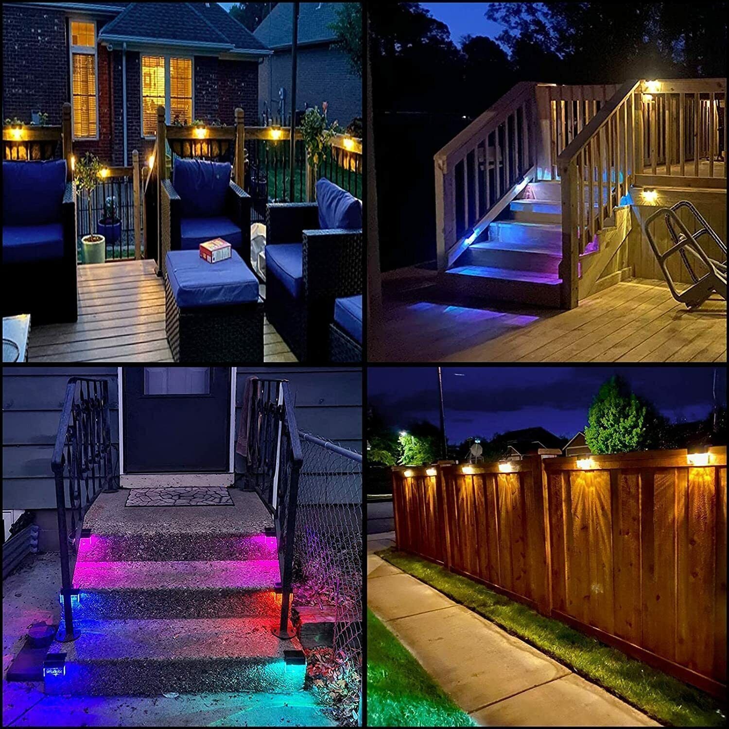6x Solar Deck Lights Outdoor Acrylic Bubbles Path Garden Stairs Step Fence Lamp - Image 3