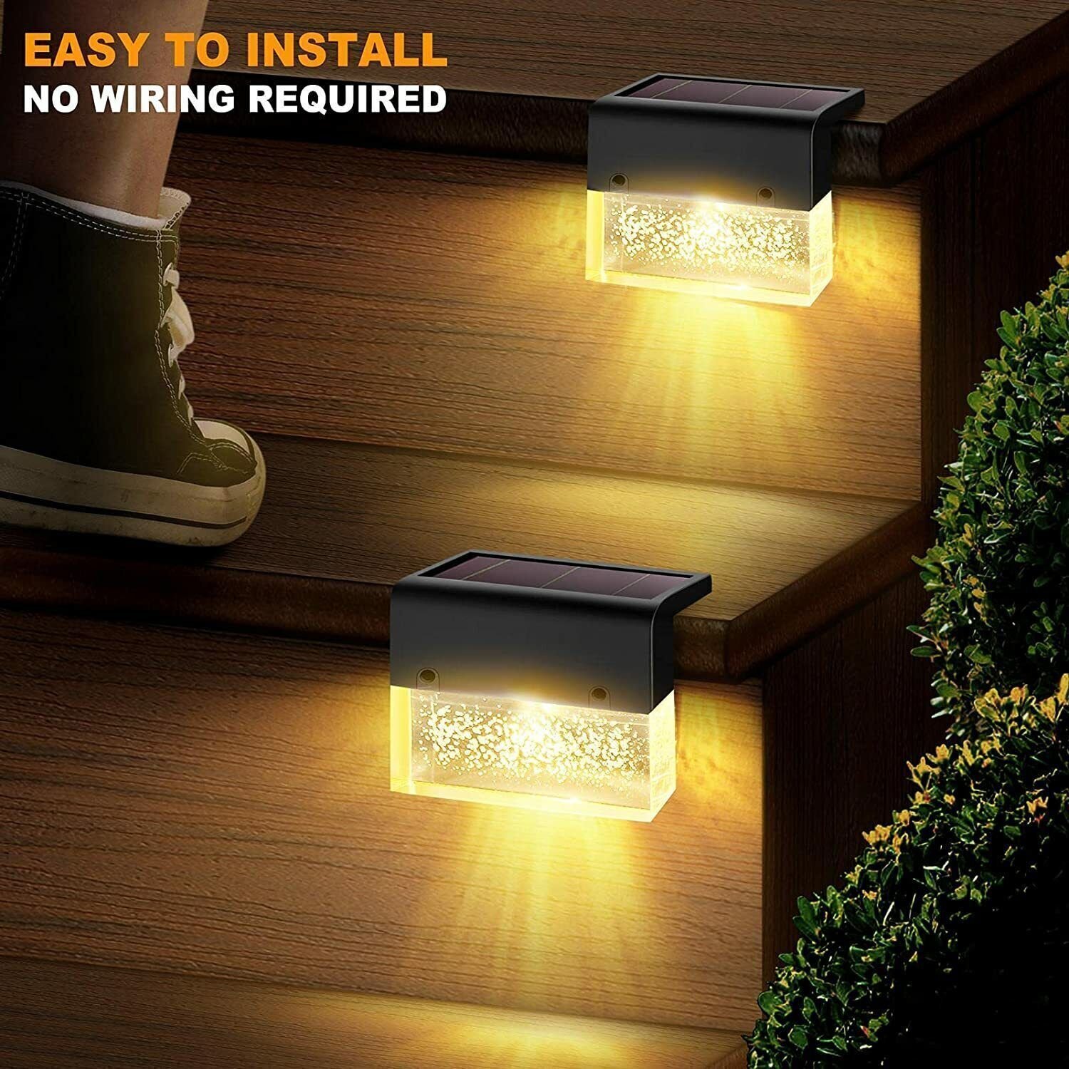 6x Solar Deck Lights Outdoor Acrylic Bubbles Path Garden Stairs Step Fence Lamp - Image 4