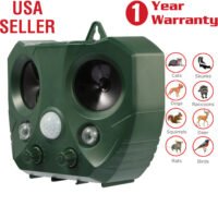 Upgraded Ultrasonic Solar Power Cat Raccoon Pest Bird Repeller