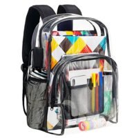 5 Gal Clear Backpacks Heavy Duty PVC Transparent See Through Bag for Work School