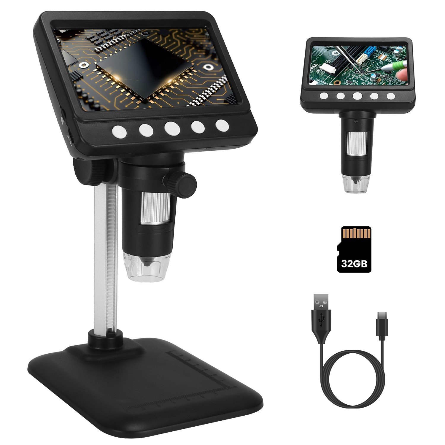 Digital Microscope 1000X 1080P Photo Coin Magnifier 4.3" LCD Screen W/ 32GB Card 730056001316 - Image 2