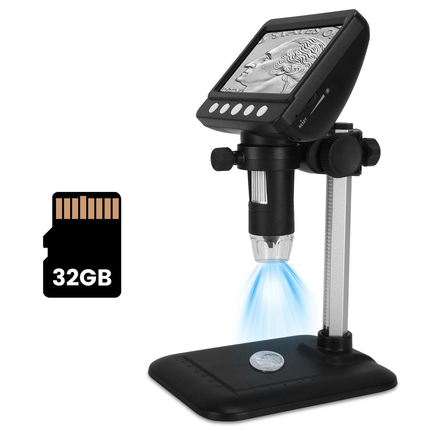 Digital Microscope 1000X 1080P Photo Coin Magnifier 4.3" LCD Screen W/ 32GB Card 730056001316 - Image 4