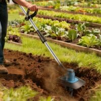 21V Cordless Tiller Cultivator 3.0Ah Battery Powered Tiller for Soil Cultivation