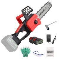 12" Electric Cordless Chainsaw For Tree Trimming Wood Cutting Handheld Chainsaw