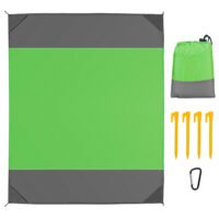 Green 9x8FT Sand Proof Picnic Blanket Water Resistant Foldable Camping Beach Mat