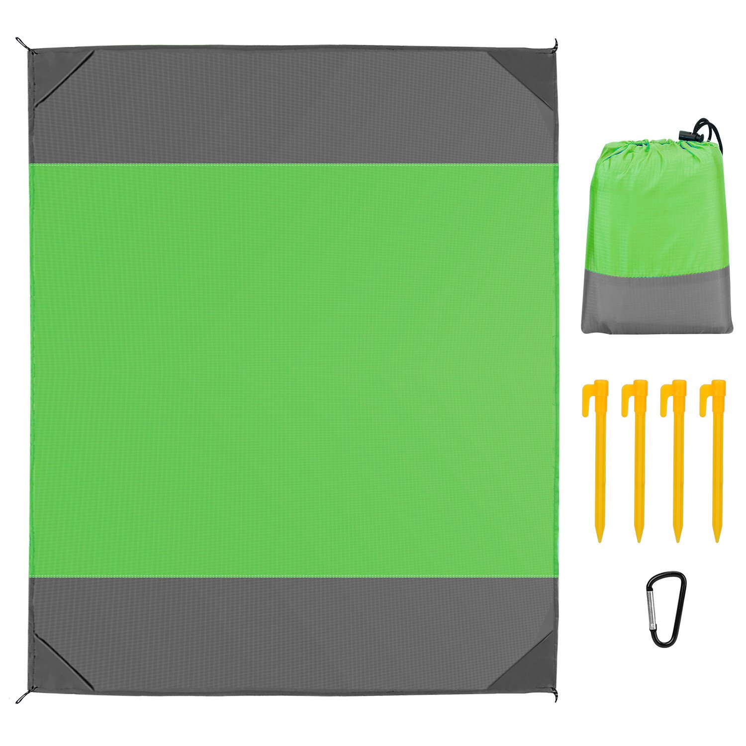 Green 9x8FT Sand Proof Picnic Blanket Water Resistant Foldable Camping Beach Mat