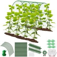 49*47*45" Cucumber Trellis for Raised Bed Arch Garden Trellis for Climbing Plant 730056002689|