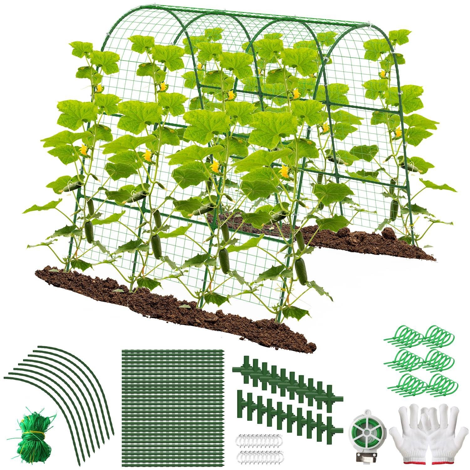 49*47*45" Cucumber Trellis for Raised Bed Arch Garden Trellis for Climbing Plant 730056002689|