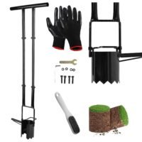 5In1 Bulb Planter Tool Long Handle Gardening Bulb Transplanter with Gloves Brush