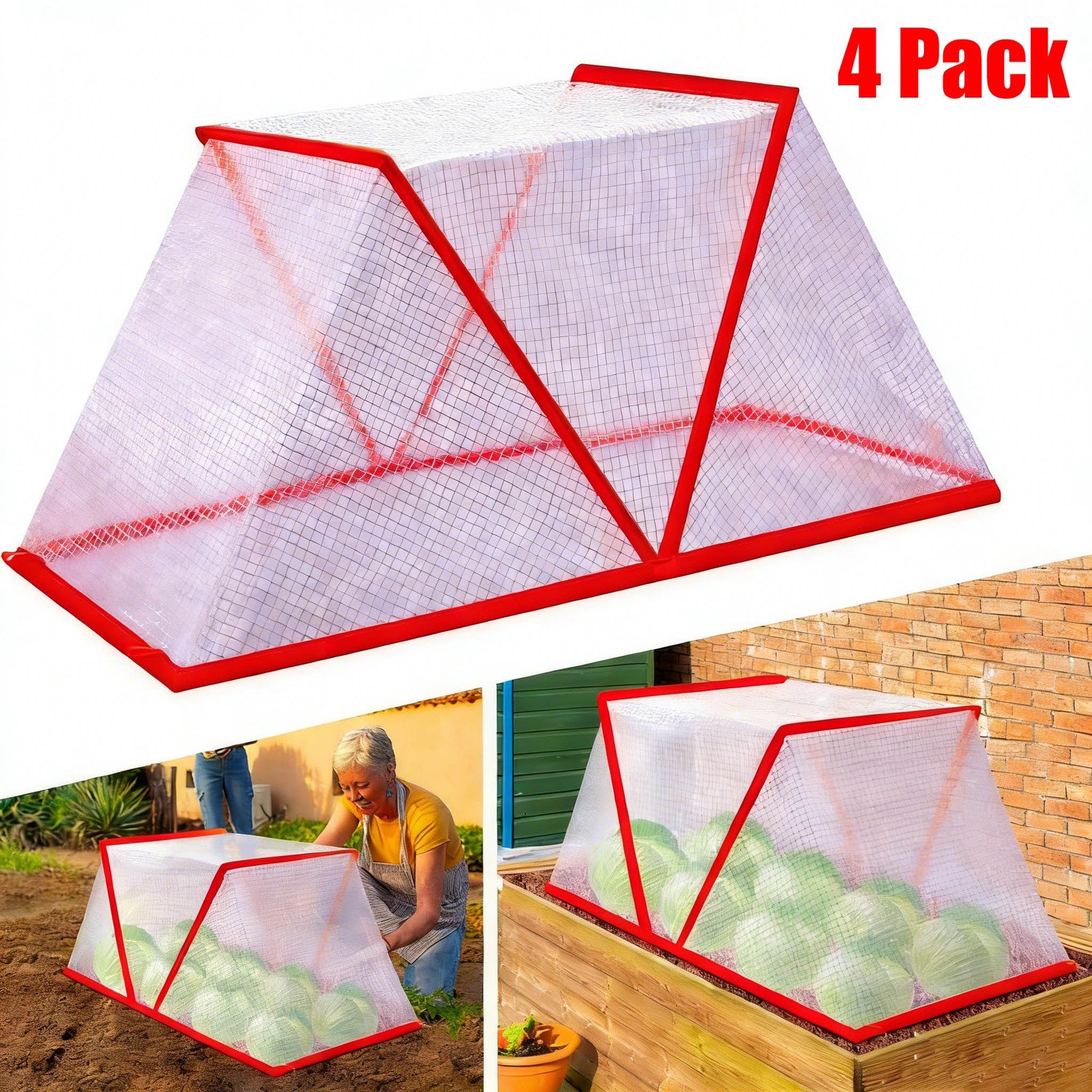 4PCS Garden Row Accelerator Plants Cover 31*13*13" Plant Seedling Net Cage Guard