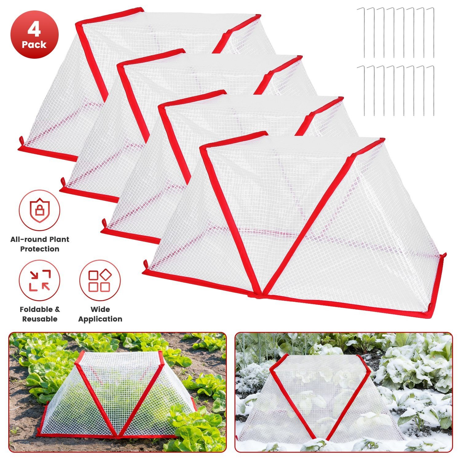 4PCS Garden Row Accelerator Plants Cover 31*13*13" Plant Seedling Net Cage Guard - Image 2