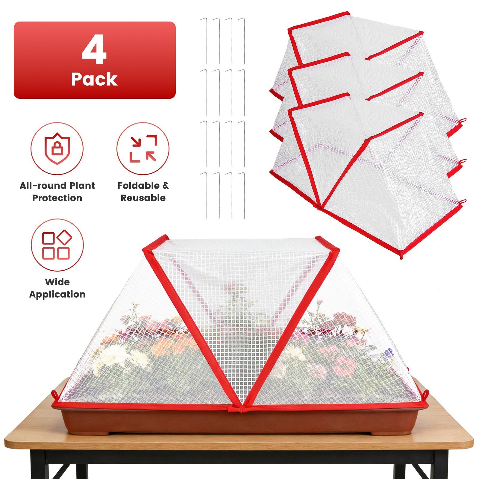 4PCS Garden Row Accelerator Plants Cover 31*13*13" Plant Seedling Net Cage Guard - Image 3