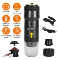 Portable Espresso Machine Travel Self-Heating Coffee Maker for Camping Car Home 730056004522