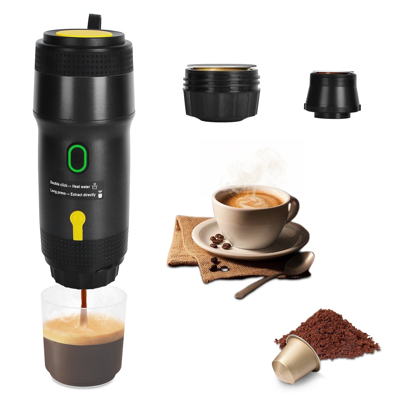 Portable Espresso Machine Travel Self-Heating Coffee Maker for Camping Car Home 730056004522 - Image 3