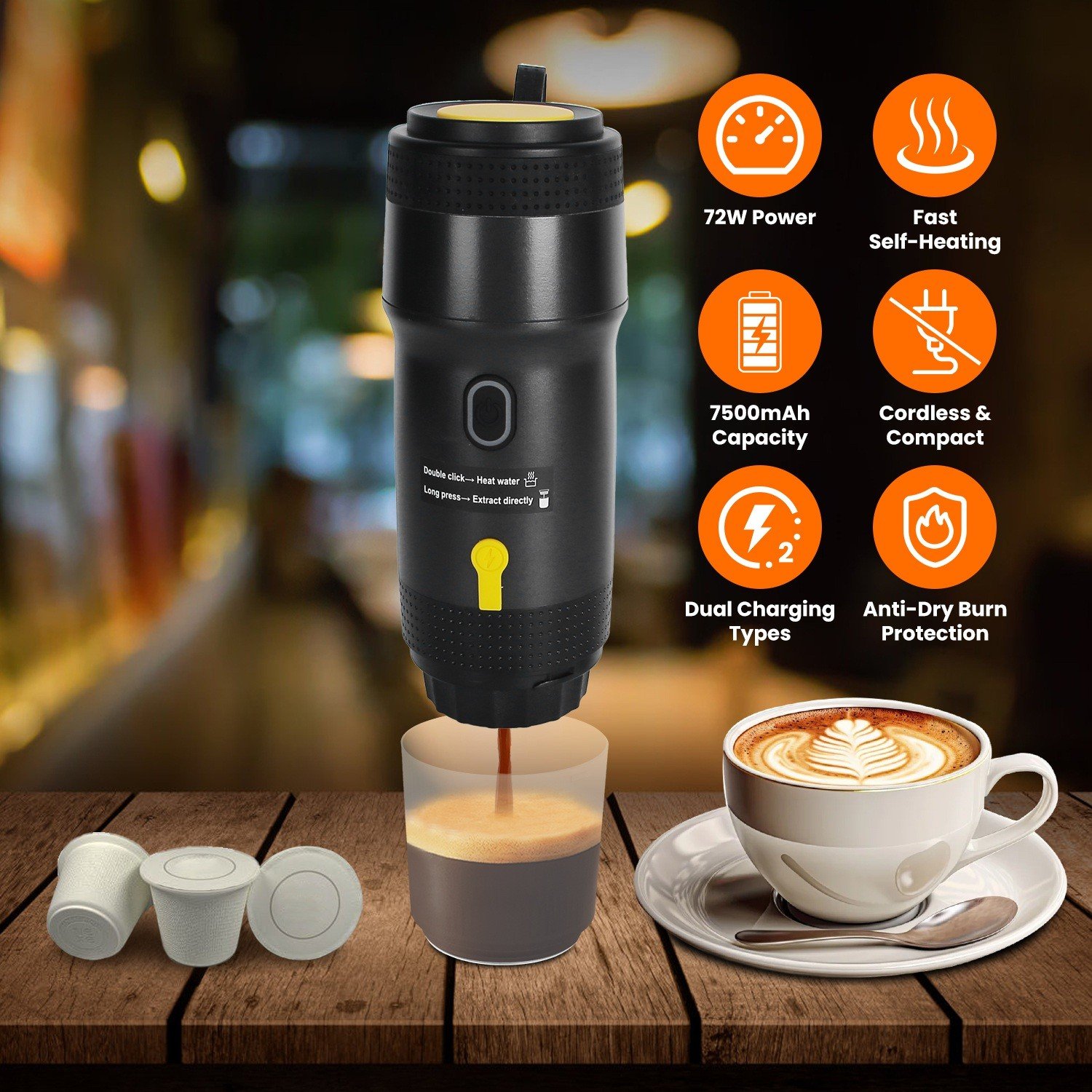 Portable Espresso Machine Travel Self-Heating Coffee Maker for Camping Car Home 730056004522 - Image 4
