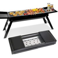 22" Stainless Steel Charcoal Grills for Outdoor BBQ Foldable Camping Yard Grill 717971902799