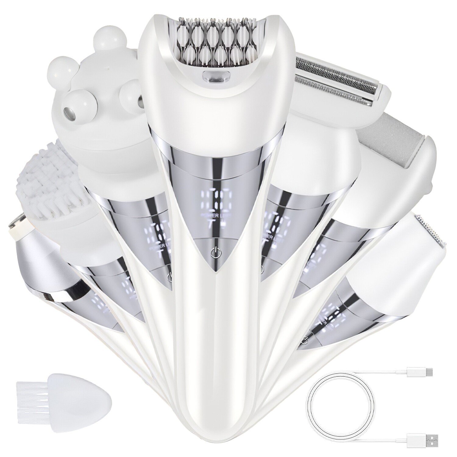 7In1 Lady Shaver Bikini Electric Razors for Women Wet Dry Hair Removal Epilators - Image 2