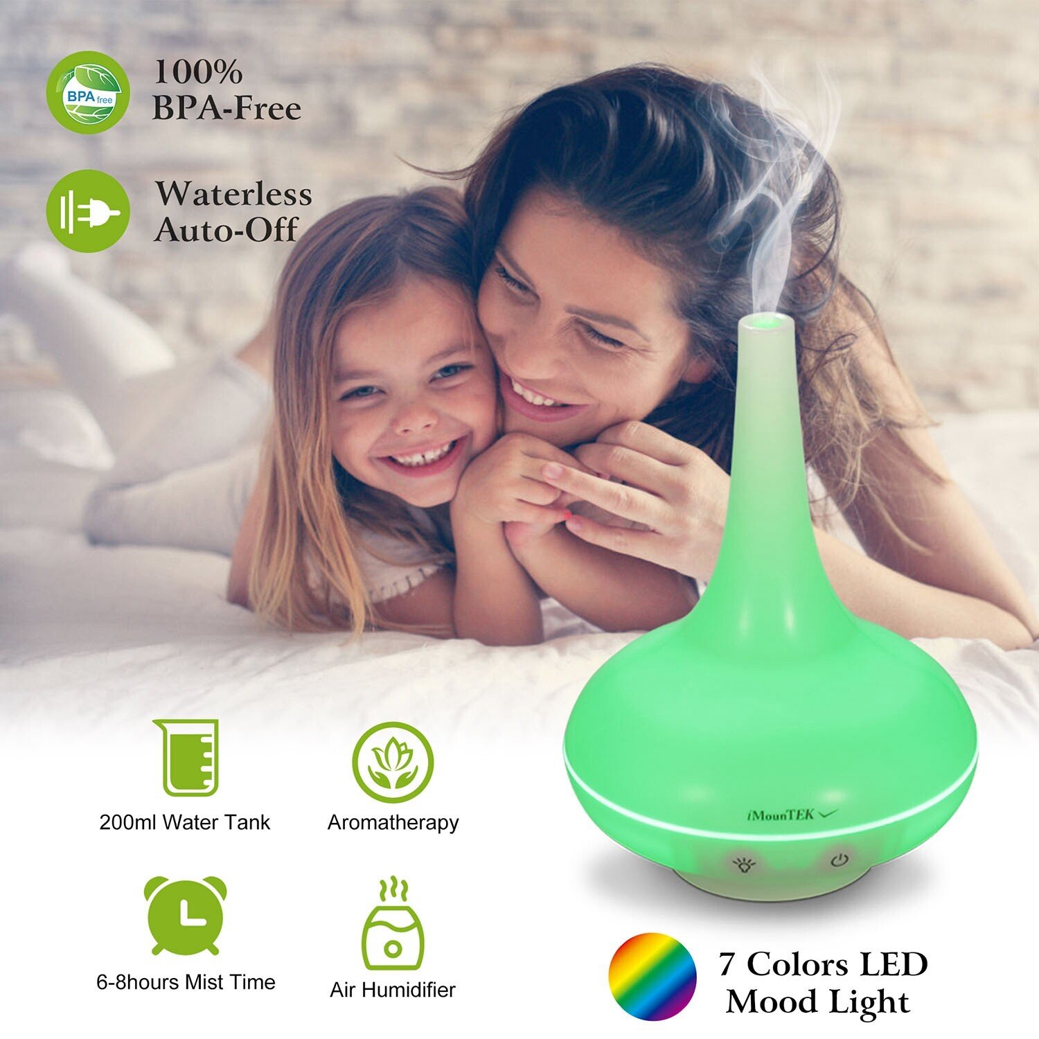7 Color 200ml LED Aroma Diffuser Ultrasonic Mist Humidifier Essential Oil 12W - Image 2