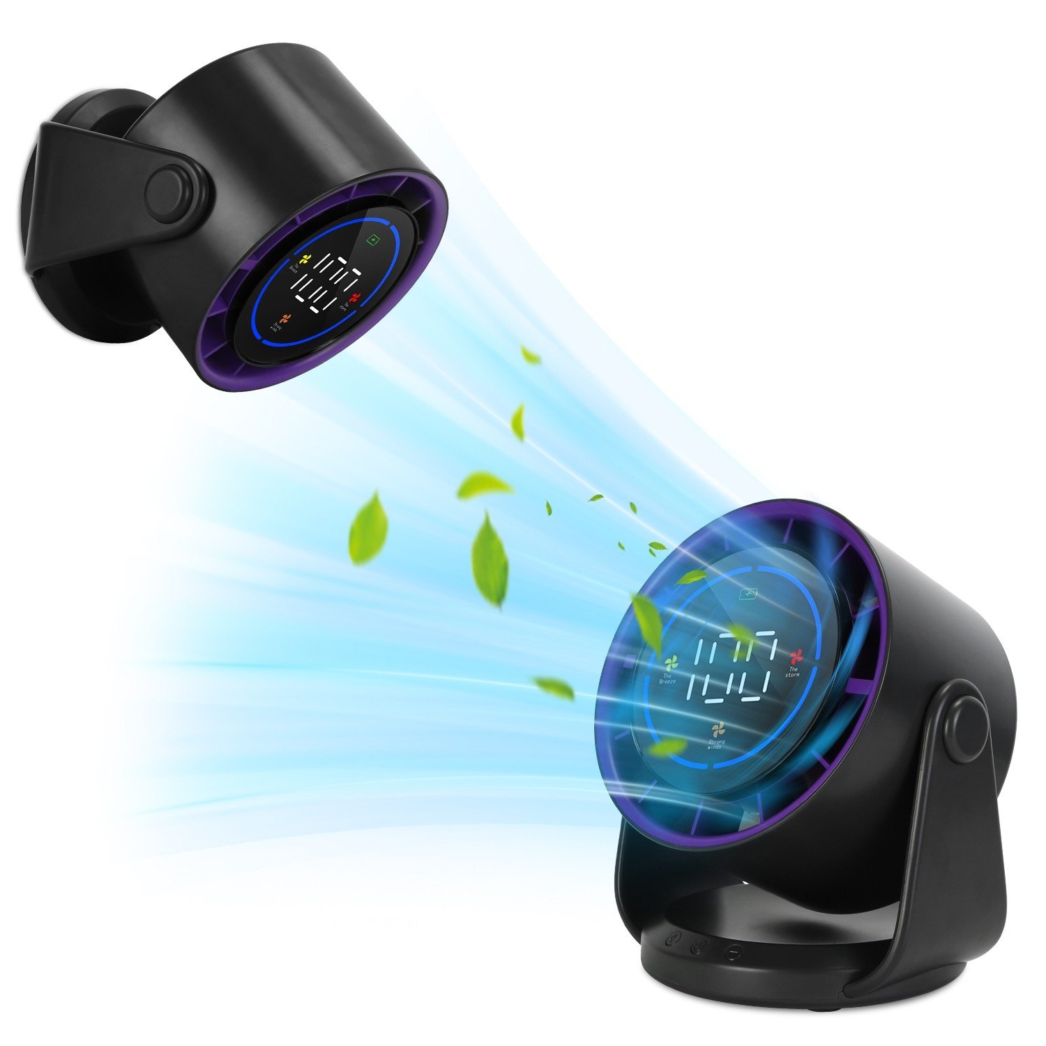 6" 100 Speeds Mini Desk Fan Rechargeable 120º Tilting Wall Mounted Cooling Fan 730056003334 - Image 4