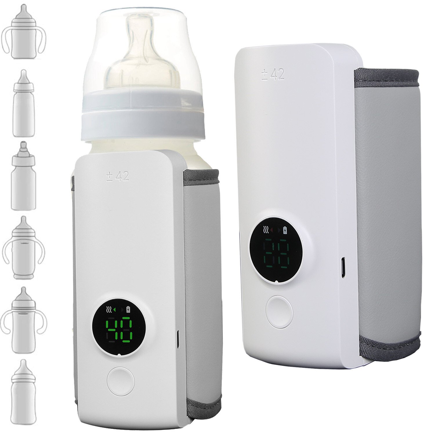 Portable Bottle Warmer for Travel 6 Heating Levels Baby Milk Warmer Rechargeable