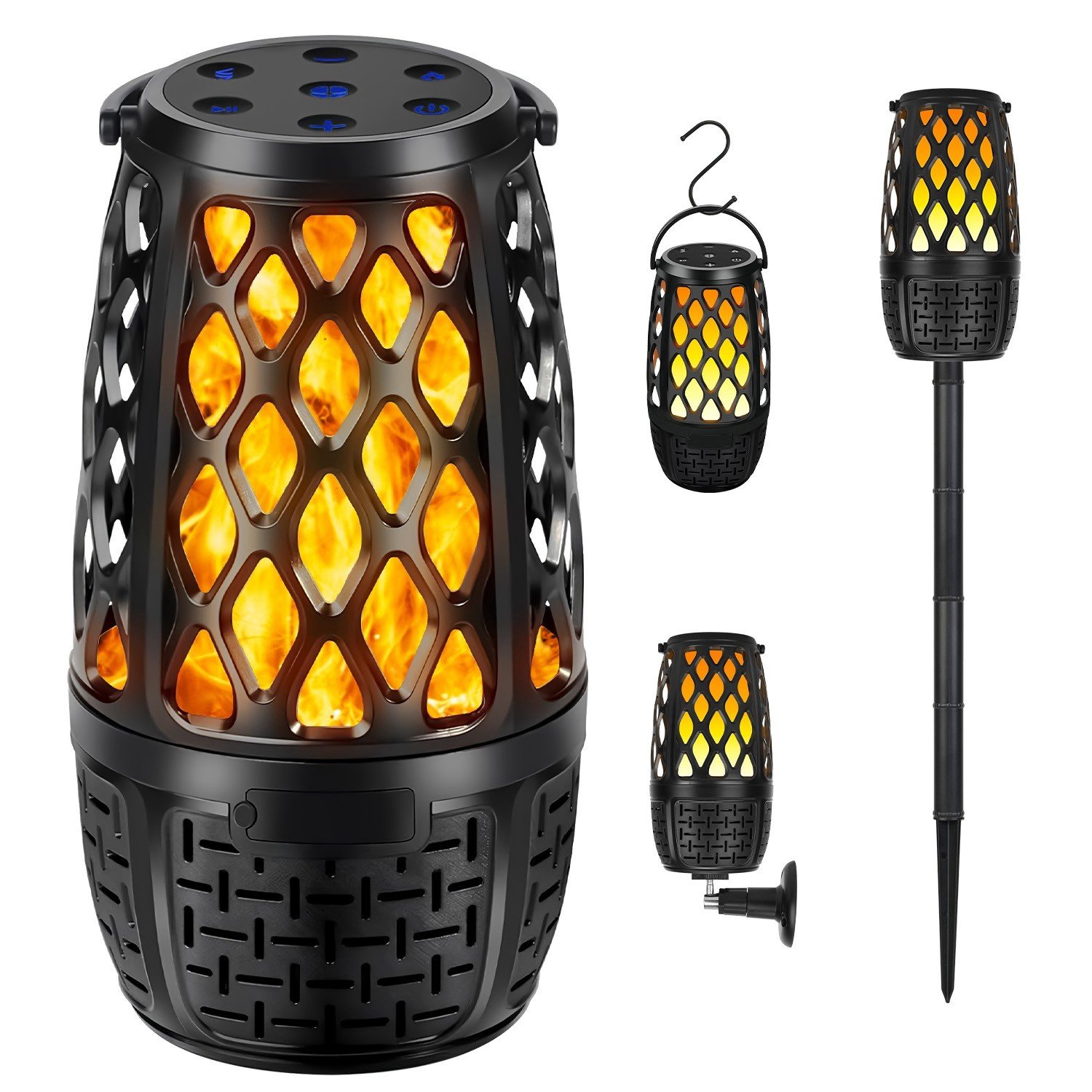Waterproof Outdoor Speaker Wireless Connection Lantern Flame Speakers Mountable