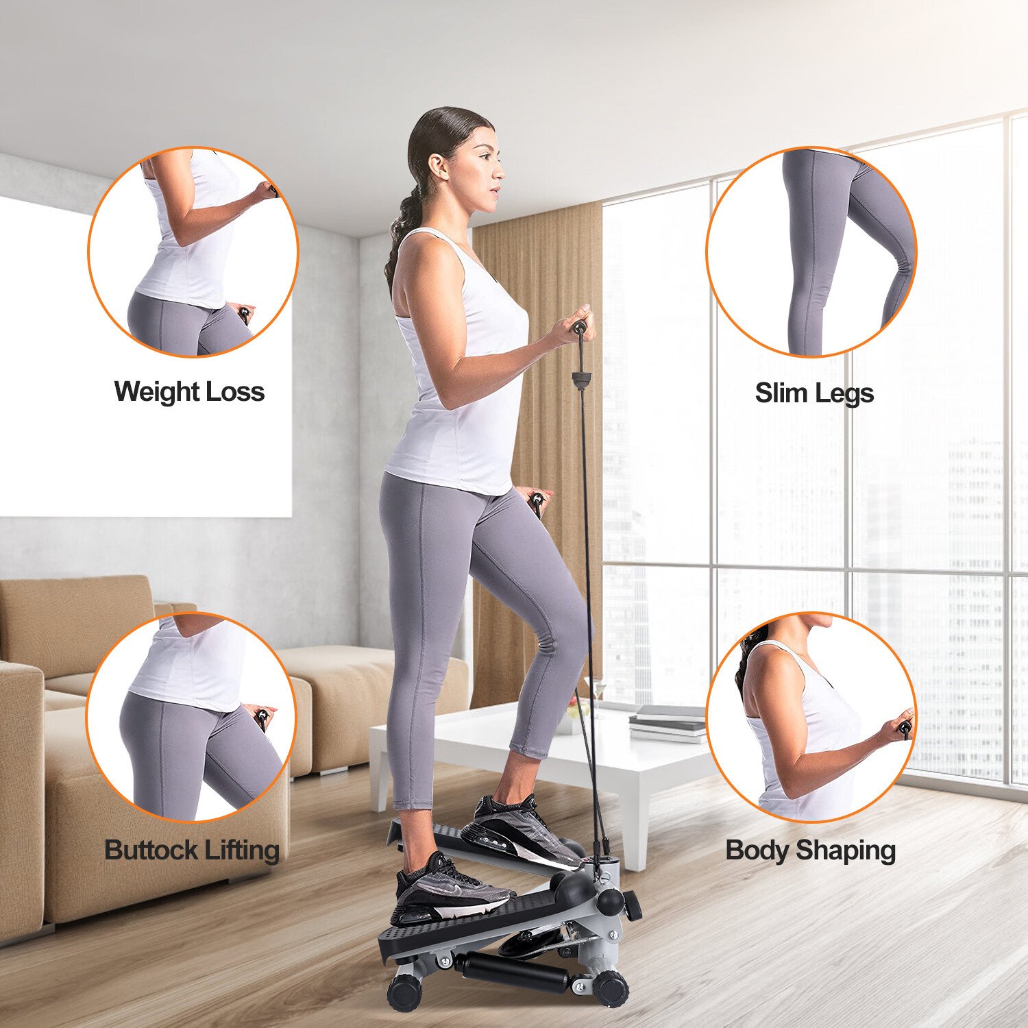 LCD Monitor Stair Stepper Vertical Climber for Exercise with 2 Resistance Bands 737547593299 - Image 4